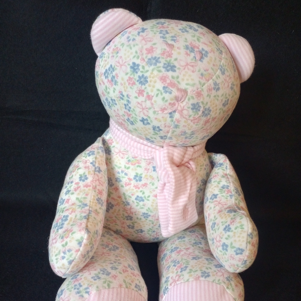 Ralph Lauren Baby Polo Floral Plush Stuffed Teddy Bear Wearing a Scarf